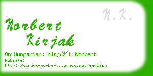 norbert kirjak business card